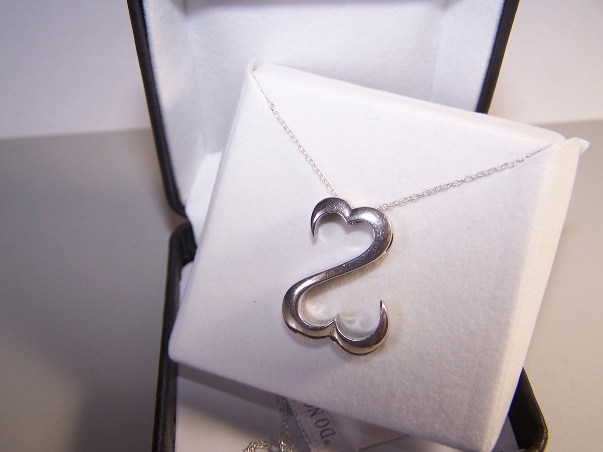KAY JEWELERS JANE SEYMOUR LARGE DOUBLE OPEN HEARTS STERLING