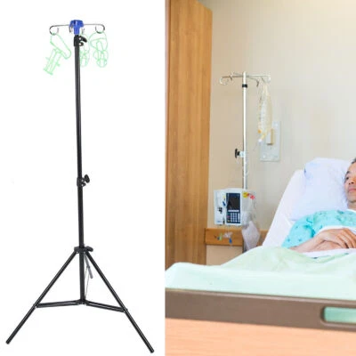Portable IV Pole Drip Bag Stand Foldable Pole Stand For Clinic Home Care Tool UK