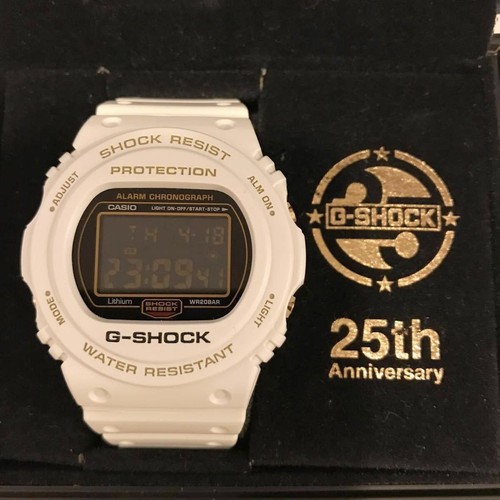 25th Anniversary Round Casio G Shock Rising White Dw 5725b 7jf Sting With Case Ebay