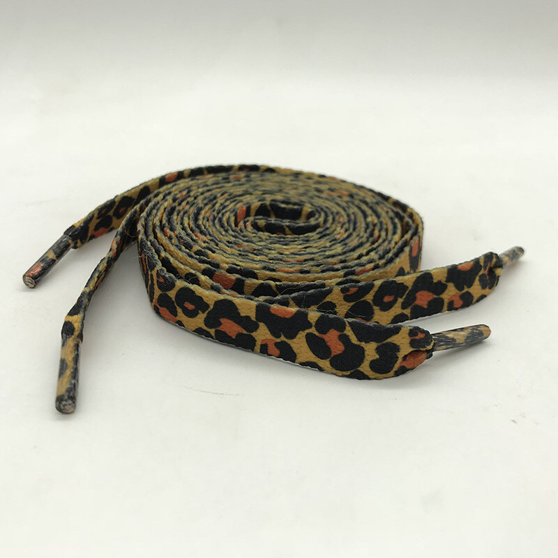 1 Pair 1*120cm Classic Leopard Print Shoelaces Polyester Ribbon Flat Shoe Laces eBay