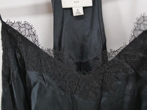 Cami NYC Black Silk Lace Satin Racerback Charmeuse Camisole - Picture 5 of 9