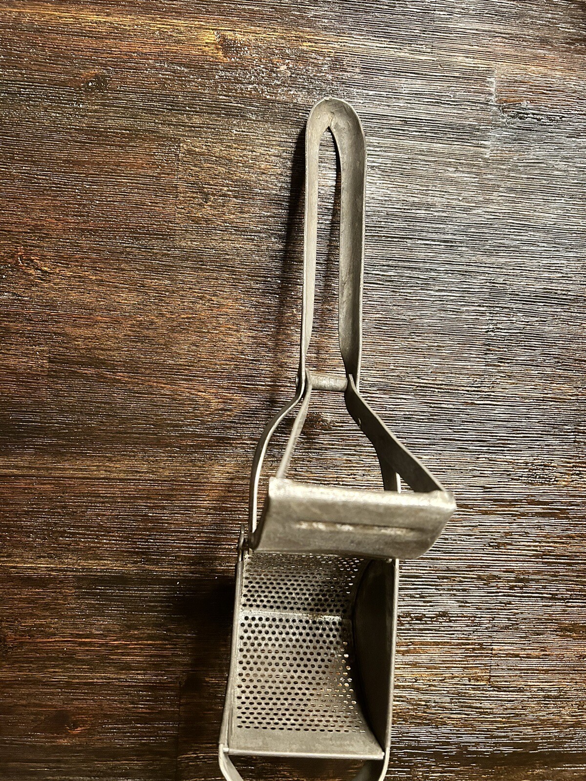 Vintage Stainless Heavy Duty Potato Masher/Ricer 12" Long, C1920, Very