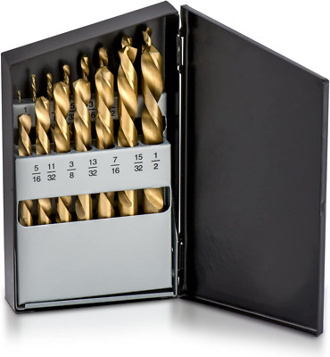 NEIKO 10037A Left Hand Drill Bit Set | 15 Piece | SAE (1/16'' - 1/2'') | Reverse T
