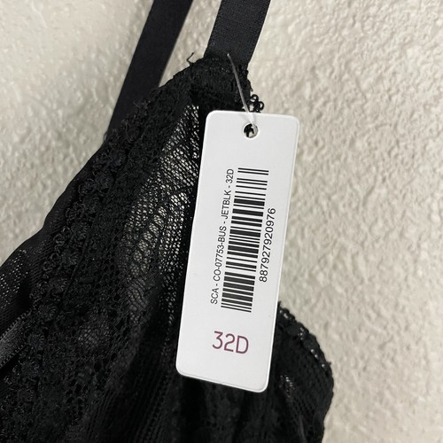 Adore Me Damen Bustier schwarz 32D Andra Spitze ungefüttert mit Strumpfbändern - Bild 5 von 6