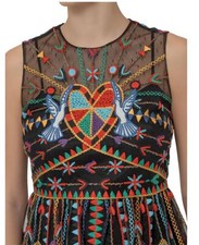 NWT.RED Valentino Love CelebrationEmbroidered Tulle Dress Sz M | US6, IT42 black