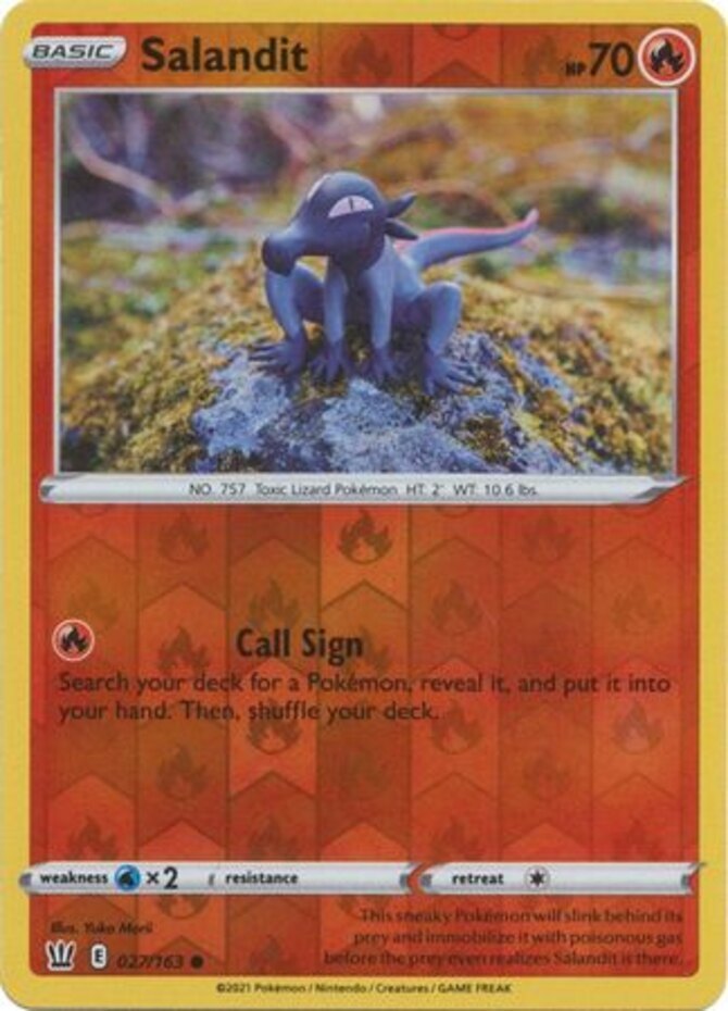 LP Pokemon Salandit - 027/163 - Common - Reverse Holo Lightly Played Battle Styl