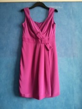 Hobbs Pink 100% Silk Sleeveless Wrap Over Shift Pencil Dress Size 12