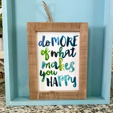 Inspirational Wood Word Block Sitter Rustic Finish Beach Theme 8"H Jute Hanger