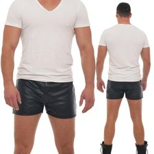 Pantaloncini vera pelle morbida pelle bovina nappa fascia tunnel fodera interna tutte le misure