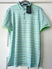 G/Fore G4 NWT Men's Medium Green Striped Polo Shirt SGLS G4MF23K184 NWT 120