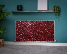 Sequin Red Glitter Magnetic Radiator Cover - simple Fit - upto 7ft length