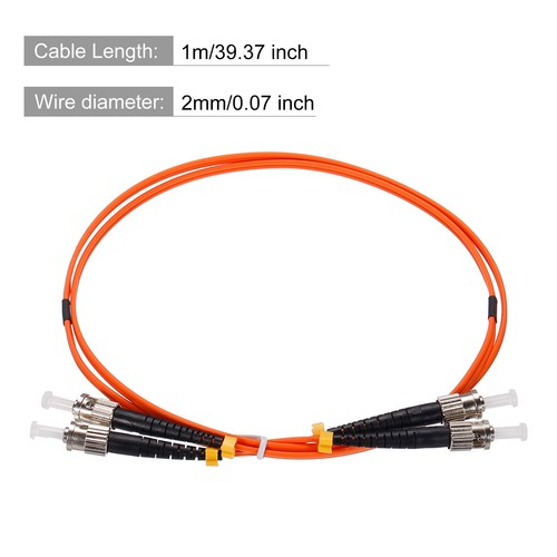 1 M 3.2Ft Fiber Patch Cable Multimode ST-ST OM2 LSZH Fiber Optical Cable Orange - Afbeelding 2 van 6