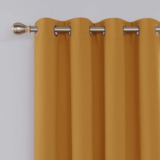 Thermal Blackout Curtains Thick Eyelet Ring Top Curtain Panel Ready Made Pair