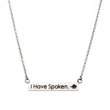 Star War Mandalorian Kuiil " I Have Spoken" Bar Pendant Necklace