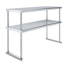 18 in. x 48 in. AmGood Stainless Steel Double Deck Over Shelf