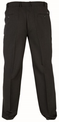 D555 Herren Übergröße Flexi Taille Formelle Hose Schwarz (Max) 107cm Zu 178cm