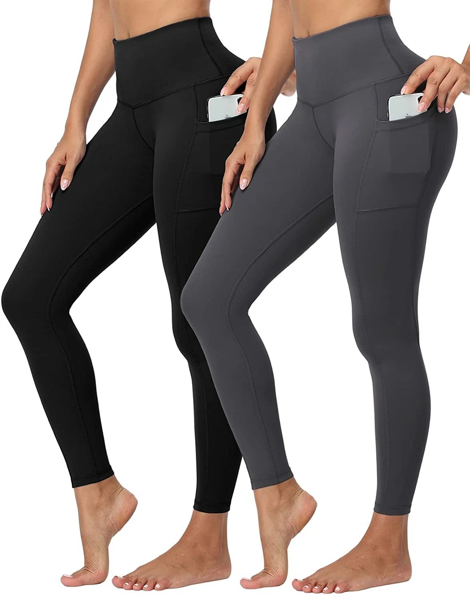 WHOUARE Women s Fleece Lined Leggings with Pockets Thermal Winter