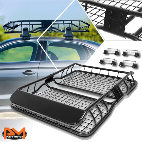 49"X 36" Mild Steel Roof Cargo Luggage Carrier Storage Basket w/Wind