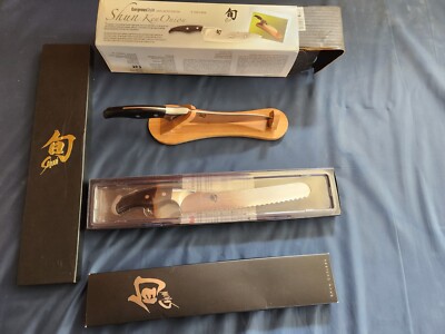 New Shun Ken Onion Chef, Serrated Bread and Utility Knife Set