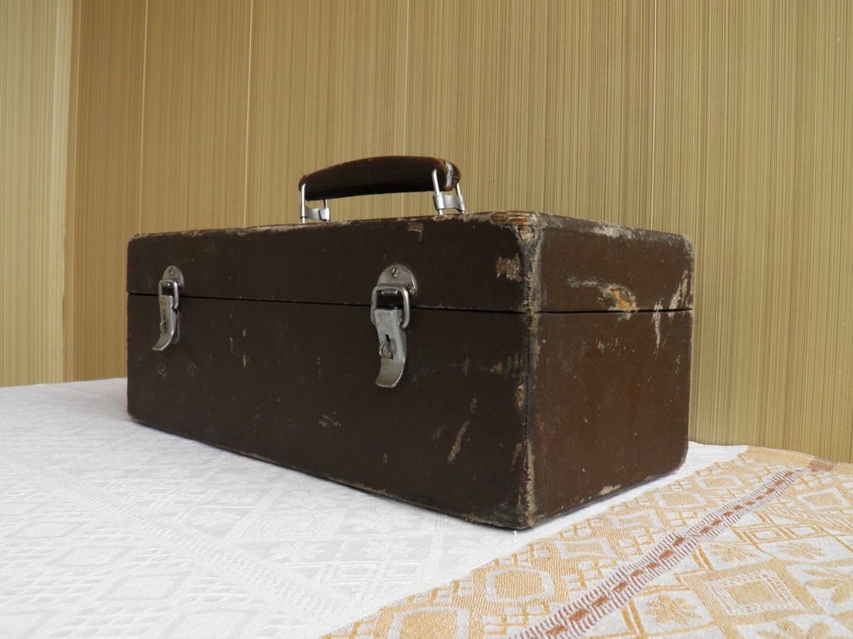 Old wooden toolbox, suitcase for hand tools 50-60s. Shoemaker's