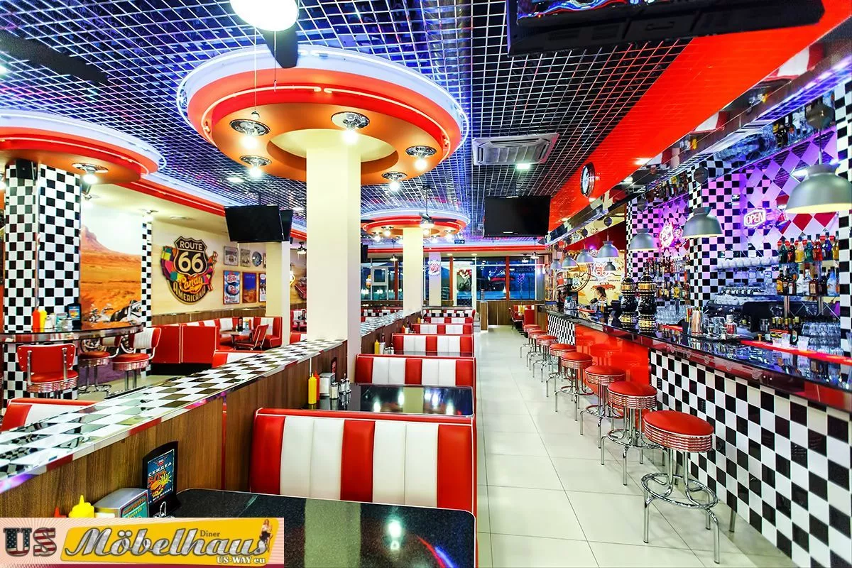 American diner style bench cheap seating