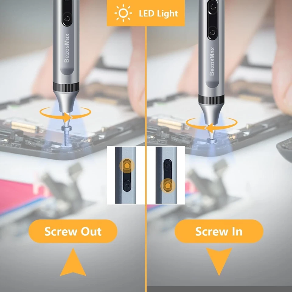 BezosMax 52 in 1 Mini Electric Screwdriver, Precision Screwdriver Set with 48 Ma - Image 3 of 4