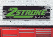 BR418B 2 TAKT FLEXI WERKSTATT BANNER SCHILD PASSEND F&Uuml;R KAWASAKI KX125 250 500 KMX KDX