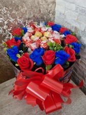 red chocolate lindor roses hamper gift basket bouquet boxed mothers day birthday