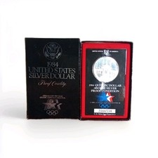 1984-S Los Angeles Olympic Commemorative Silver Dollar Proof Coin OGP COA Box