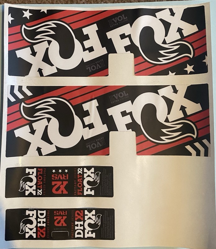 Official Fox Factory Float Downhill X2 RVS Rear Shock Vinyl Decals MTB Kit