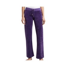 Juicy Couture Velour Track Pants Womens Purple Y2K Sweatpants Lounge