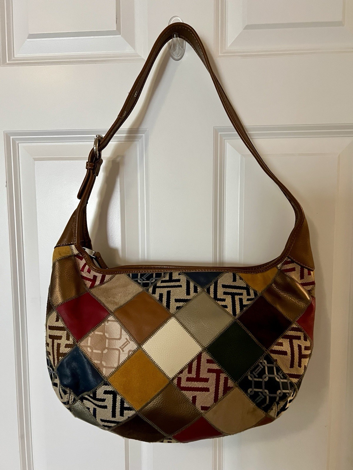 Tignanello Leather Suede Patchwork Shoulder Bag C… - image 2