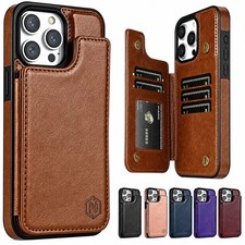 Wallet Case for iPhone 17e 17 16 15 14 13 12 11 Pro Max XS Leather Card Holder