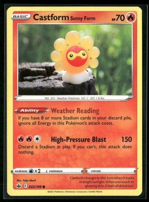 Castform Sunny Form SWSH06: Chilling Reign 022/198 Regular NM