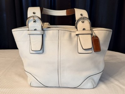 Coach Vintage Soho White Leather Sachtel Shoulder Bag White/Small