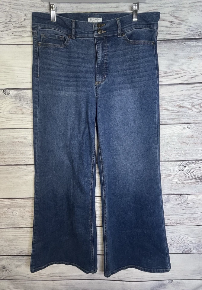 Sophia Vergara Women's Margot Wide Leg Jeans Size 14 Medium Wash - Image 2 of 4