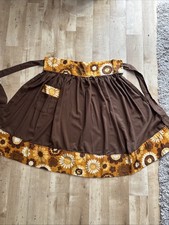 Vintage Brown Floral Kitchen Pinny Apron 1960s/1970s Handmade. Call The Midwife