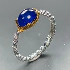 Fine jewelry ring Blue Sapphire Ring 925 Sterling Silver Size 8 /R473899
