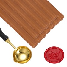 12 Pcs Wax Seal Chopsticks with Spoon, Gold Red for Hot Glue