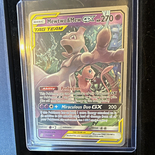 Pokémon TCG Mewtwo & Mew GX TAG TEAM 71/236 Unified Minds WC 2019 Holo UR