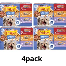 4PK  Purina Friskies Shreds in Gravy Variety Wet Cat Food, 5.5 oz, 24 Cans
