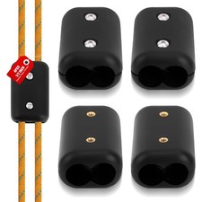 4 PCS Plastic Rope Clamps 1/2 Inch Reusable Double Cord Connector 9-10mm