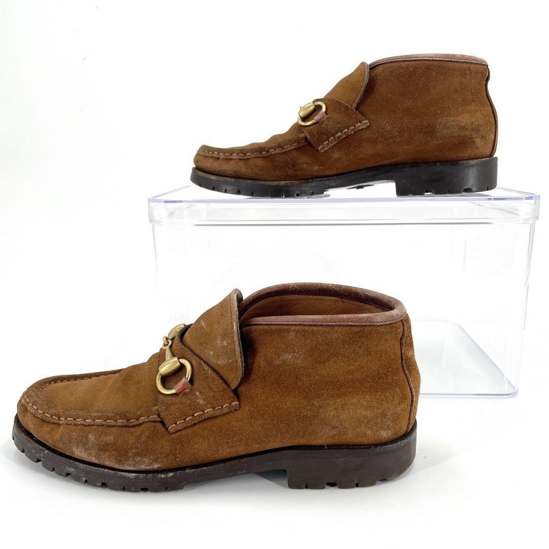 GUCCI Boots Heel Horsebit Suede Brown EU36/US6 113183c thumbnail 17