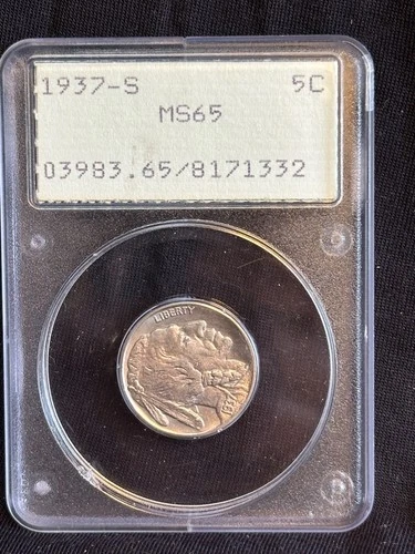 1937-S Buffalo Nickel - PCGS MS65 5c