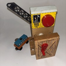 Thomas  Friends Wooden Train Railway Sodor Cargo Co. Crane Cargo Car No String
