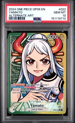 2024 ONE PIECE OP06-WINGS OF THE CAPTAIN ALTERNATE ART #022 YAMATO PSA 10
