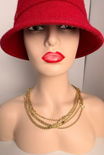 Vintage ST. JOHN Gold Tone Multilayer Chain Belt Necklace Rhinestones HEAVY