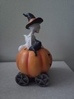 Pumpkin Cart w/skeleton, ghost, spider Halloween Decoration  — photo 2