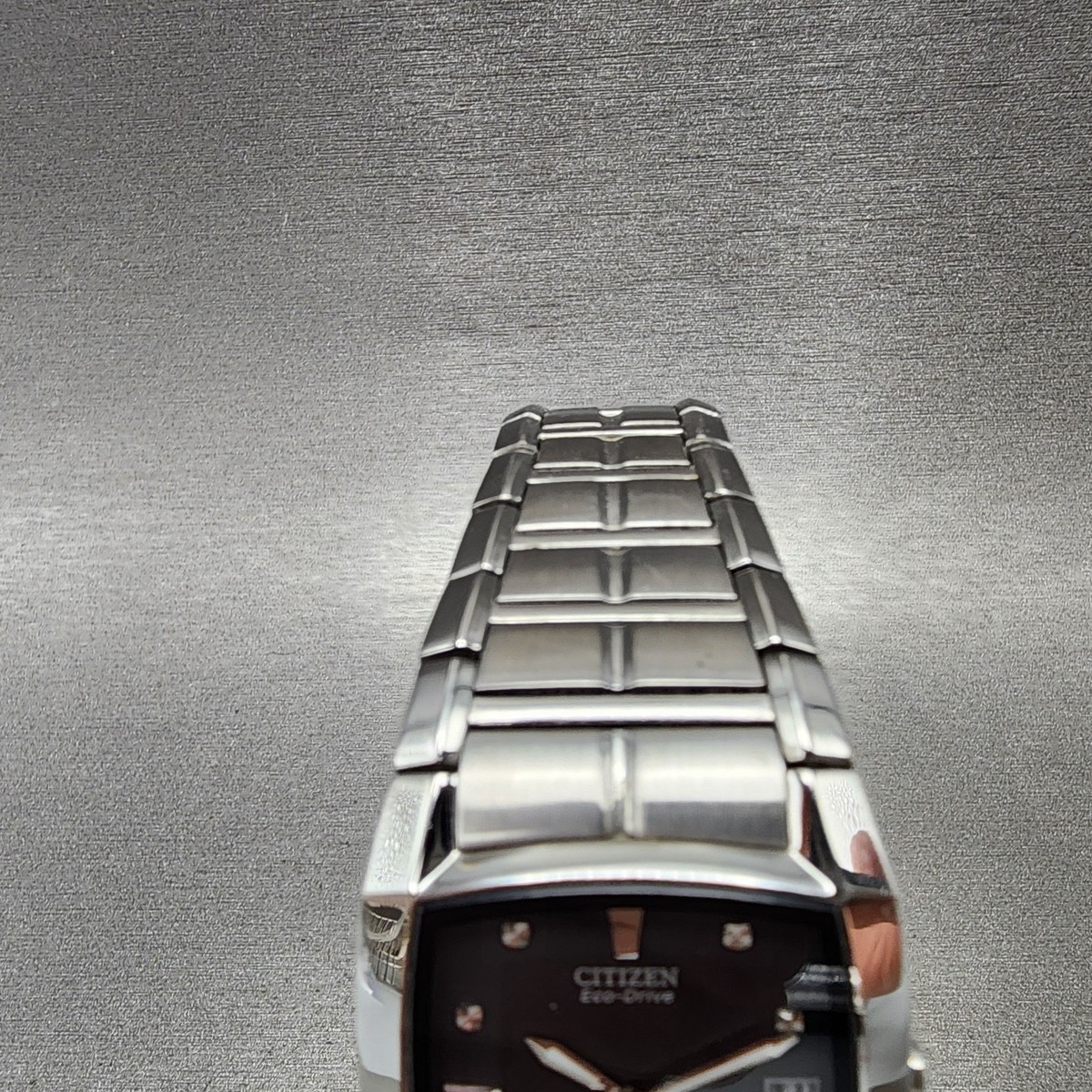 Citizen Eco-Drive Tank Watch Men 31mm Black Dial Silver Tone E111