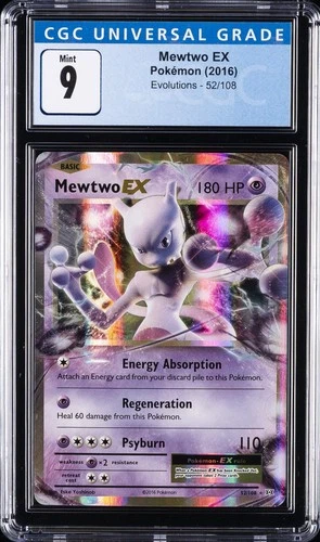 2016 POKEMON EVOLUTIONS #52 MEWTWO EX CGC 9